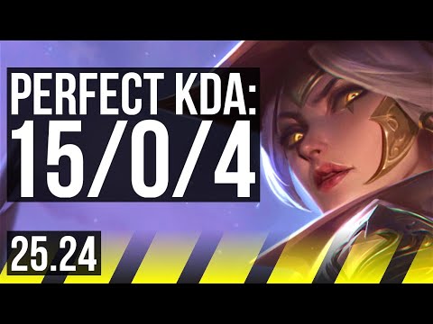 ASHE & Lulu vs JHIN & Leona (ADC) | Perfect KDA: 15/0/4 | KR Master | 25.24