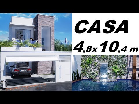 CASA PEQUENA DE 5 x 10 METROS - PISCINA COM CASCATA # 50