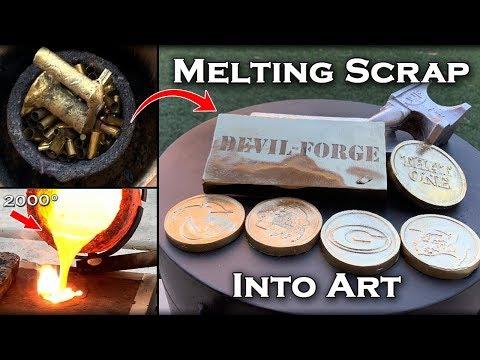 Melting Scrap Metal Into DOUBLE Sided 1/2 BRONZE 1/2 ALUMINUM Coins (AND OTHER ART) - 2000° Metal!