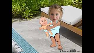 Download lagu Gadis menggemaskan & Anak laki-laki tampan berenang di kolam renang 🏊‍♀️ @theflowgoarchive mp3