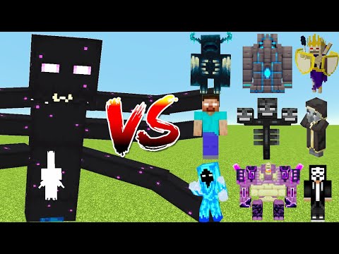 Minecraft : Heart of Ender vs All Boss Mobs || Heart of Ender vs Warden vs Herobrine vs Ignis