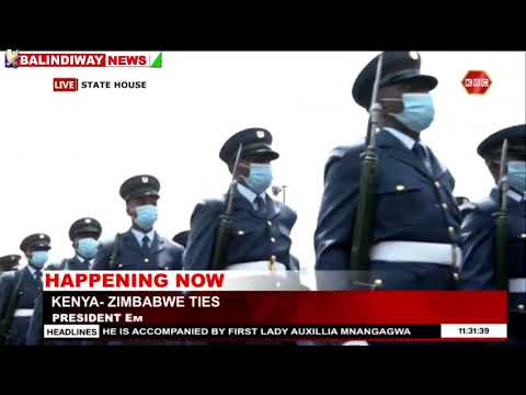 Breaking News: President Uhuru Kenyatta welcomes Zimbabwe president Emmerson Mnangagwa in style