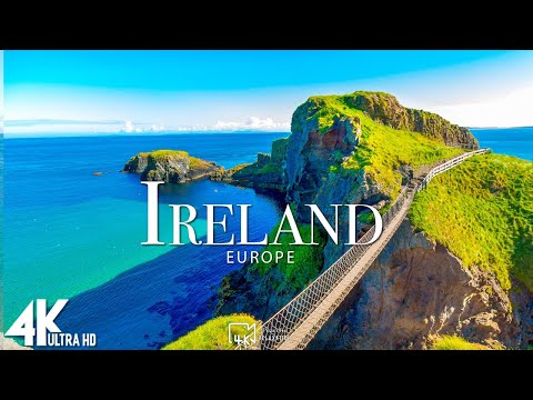 FLYING OVER IRELAND (4K UHD) - Wonderful Natural Landscape With Lounge Music - 4K UHD TV