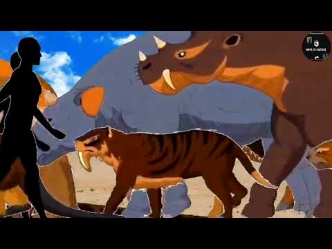 stampede with many animals running || video animated || animal stampede part 2