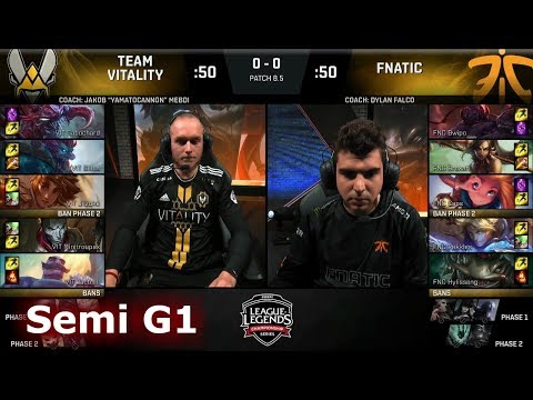 Vitality vs Fnatic | Game 1 Semi Final S8 EU LCS Spring 2018 | VIT vs FNC G1