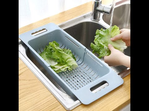 Over the sink expandable colander for fruits, vegetables, di...