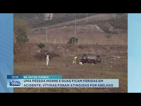 Itaobim: Acidente e ataque de abelhas deixam um morto e dois feridos.