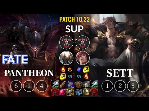 IG Fate Pantheon vs Sett Sup - KR Patch 10.22