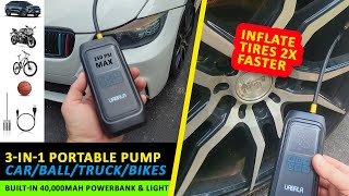 Meet UABRLA Tire Inflator Portable Car Pump and Air Compressor with Built in 20,000Mah Power Bank