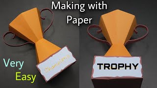 How to make a Trophy with Paper  Paper Trophy  Pap
