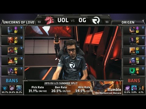 UOL vs OG Game 1 Highlights - UNICORNS OF LOVE vs ORIGEN - FINALS EU LCS SUMMER 2015 REGIONALS