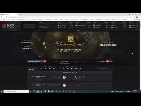The International 2021 DOTA 2 Group Stage Schedule