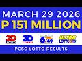 Lotto Result Today 9pm March 29 2026 Complete With Consolation Winners