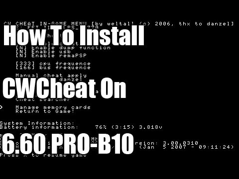 comment installer cwcheat pour psp