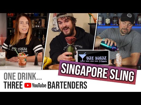 Singapore Sling Gin Tiki Cocktail - 3 YouTube Bartenders
