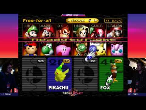 Sunset Blast - Gilkaoz (Pikachu) Vs. Zuber (Fox) SSB64 Losers Round 2 - Smash 64