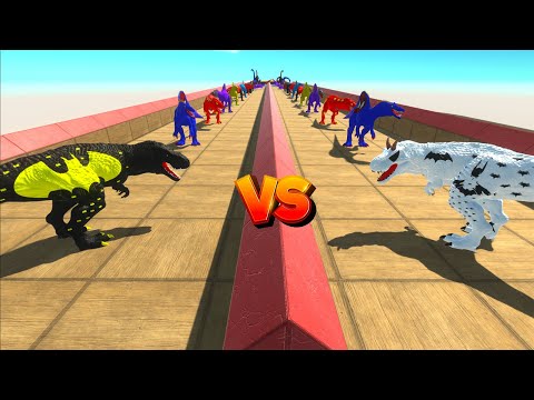 WHITE BATMAN T-REX vs BLACK BATMAN T-REX DEATH MATCH - Animal Revolt Battle Simulator