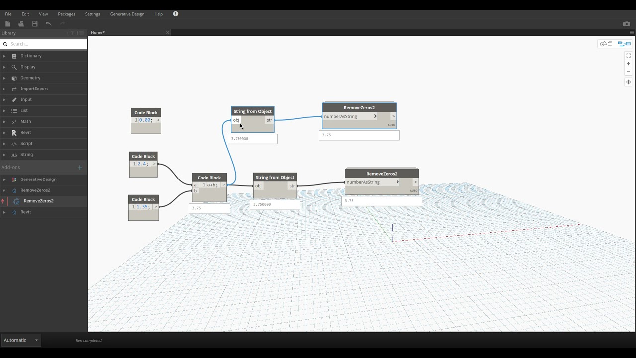 Dynamo Revit Remove Zeros from String Numbers