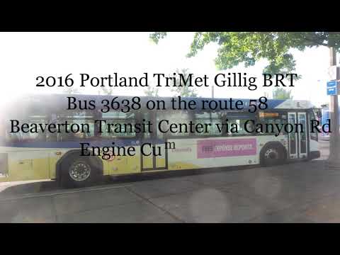 2016 Portland TriMet Gillig BRT Bus #3638 Ride (Route 58 Beaverton Transit Center)