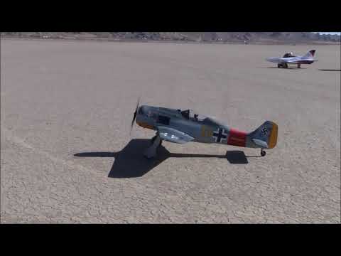 Vailly Aviation Focke-Wulf FW-190 A-5 w/ Zenoah GT80 Twin Cylinder Engine at Rabbit Dry Lake