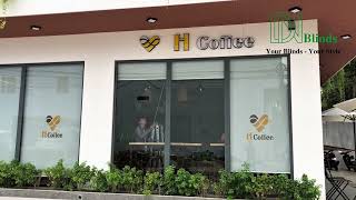 Rèm cuốn inlogo thương hiệu theo yêu cầu.