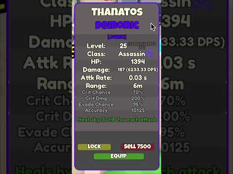 Units Battlegrounds Max Thanatos mod Joker  #roblox #games #gaming #Thana #Thanatos