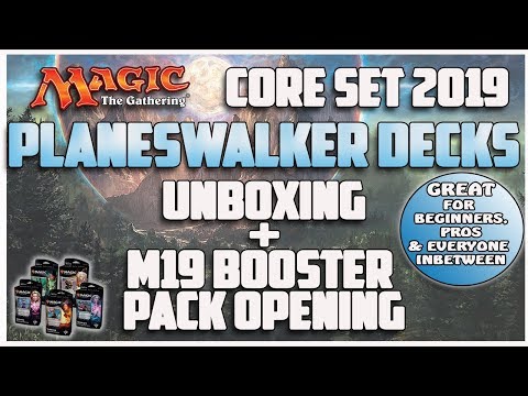 Core Set 2019 PLANESWALKER DECKS - Unboxing - M19 Booster Pack Opening - MTG Video