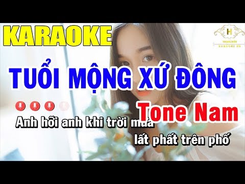 Karaoke Tuổi Mộng Xứ Đông Tone Nam Nhạc Sống | Trọng Hiếu