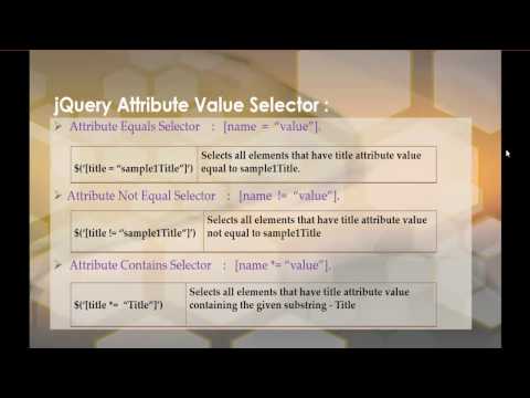 jQuery 9 Selectors Attribute value selector