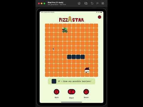 Demo PizzAstar - Apple WWDC23 Swift Student Challenge [ACCEPTED] (AStar pathfinder algorithm)