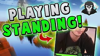 PLAYING WHILE STANDING! ( Hypixel Skywars FUNNY MOMENTS )