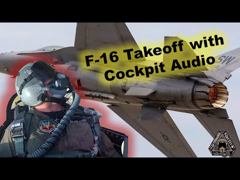 F-16 Fighter jet Takeoff - In-cockpit Video and Audio