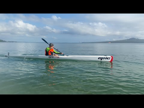 Beginner paddling the Epic V10L surfski for the first time!