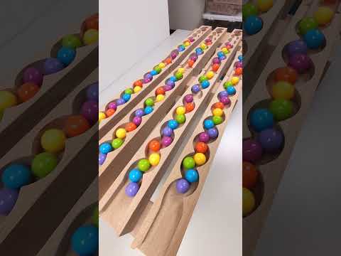 marble Run Race ASMR #136 Wooden Wave Course Colorful Marbles   #marblerun #marblerunrace #asmr