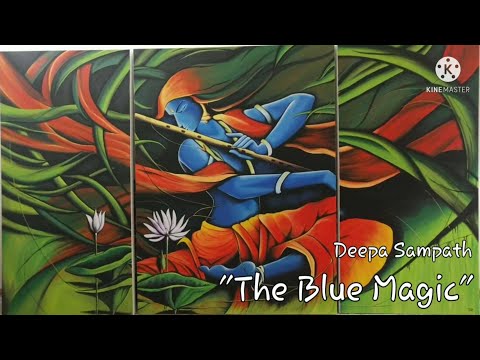 "Krishna - The Blue Magic" | Acrylic | Split Art | Deepa Sampath | Colors Of Life