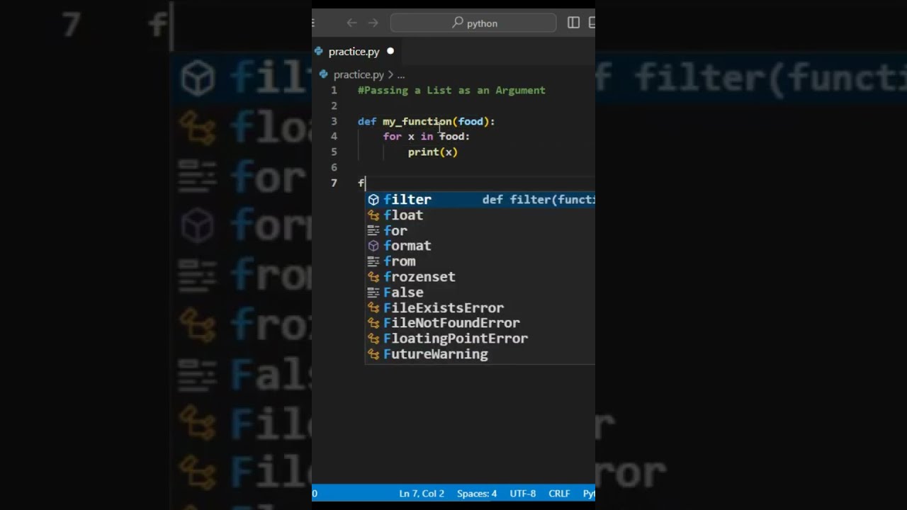 Passing a list as a arguments #python #pythonprogramming #coding #programming #pythoncoding #code