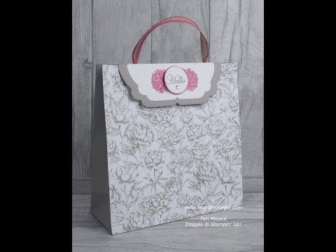 Prized Peony - Fold Flat Gift Bag (8"x8"x3")