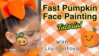 Fast Pumpkin Face Painting Tutorial #pumpkin #facepainting #makeup #viral #tutorial