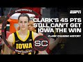 Caitlin Clark dropped 45 POINTS and IOWA DIDN'T GET THE WIN 😮 | SportsCenter