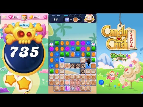 Candy crush saga level 735 । N Hard level । No boosters । Candy crush 735 help । Sudheer CC Gaming