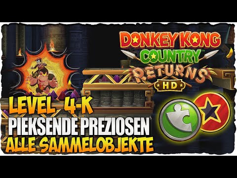 Level 4-K Pieksende Preziosen | Alle Sammelobjekte | Donkey Kong Country Returns HD