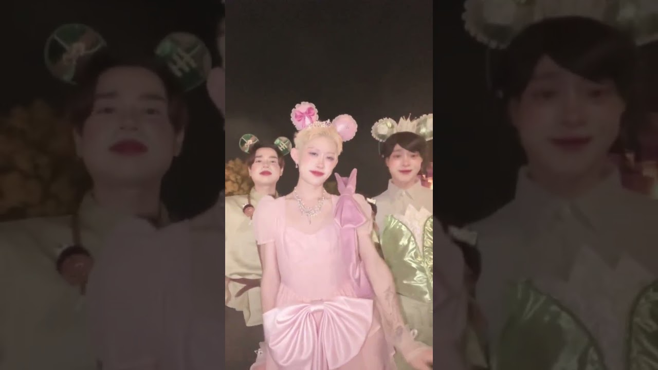 人生2回目のワンピース㌨🎀🩷 @ギアン🏰👑💖 @U-YA（ゆうジーン） #ディズニーランド #Dハロ #メイク男子 #再投稿 #2024