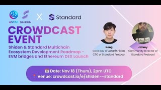 Shiden & Standard Multichain Ecosystem Development Roadmap - EVM bridges and Ethereum DEX Launch<br/>November 20, 2021 (01:06:40) Shiden & Standard Multichain Ecosystem Development Roadmap - EVM bridges and Ethereum DEX Launch<br/>November 20, 2021 (01:06:40)