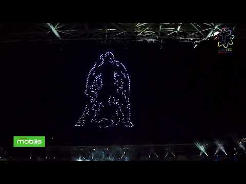 Mesmerizing Drone display in mediterranean games Oran 2022 - Algeria - 🇩🇿