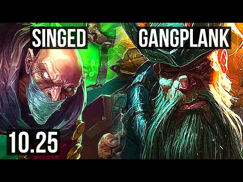 SINGED vs GANGPLANK (TOP) | 6/2/10, 300+ games | KR Diamond | v10.25