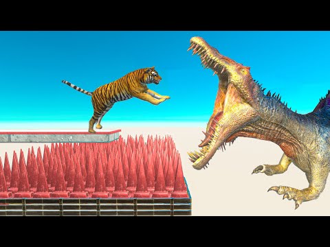 Deadly Jump Over Spikes Who Can Survive? ► Animal Revolt Battle Simulator