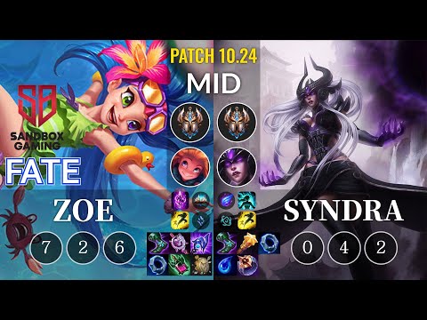 SB FATE Zoe vs Syndra Mid - KR Patch 10.24