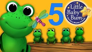 Five Little Speckled Frogs | Nursery Rhymes | from LittleBabyBum!
