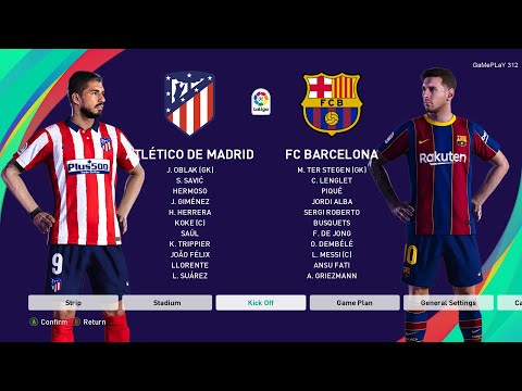 PES 2021 - Atletico Madrid vs Barcelona - LaLiga Santander - Gameplay PC - Suarez vs Messi
