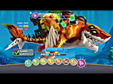 Hungry Shark World - Meltdown Shark Unlocked - Meltdown Shark Gameplay - Meltdown Unlimited Power